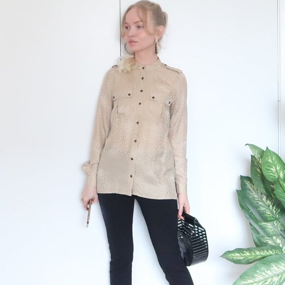 Club Monaco 100% Silk Long-sleeve Blouse Top - Picture 1 of 13